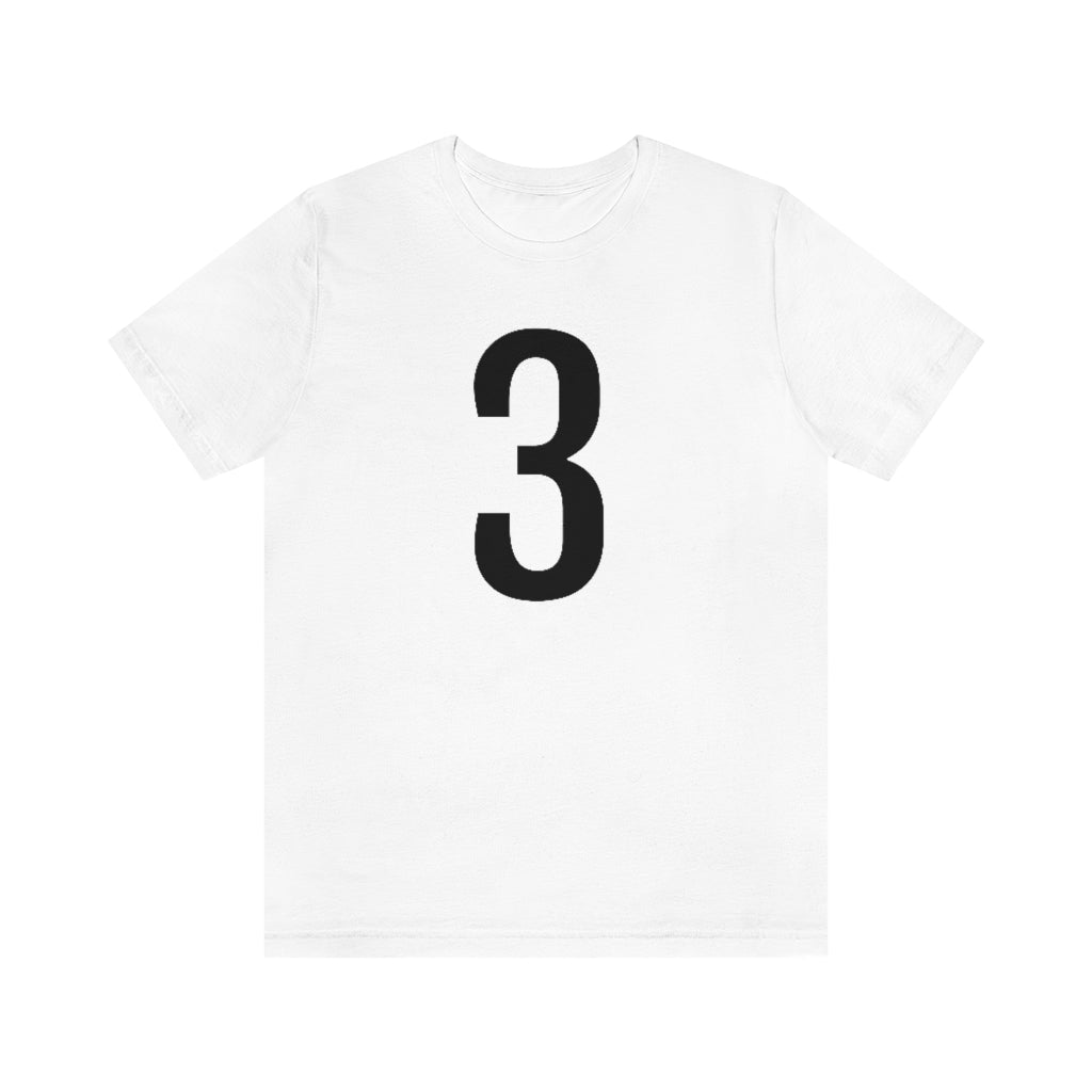 White T-Shirt 3 Numbered T Shirt with Number On Them for Numerological Black Tshirt Outfit Petrova Designs