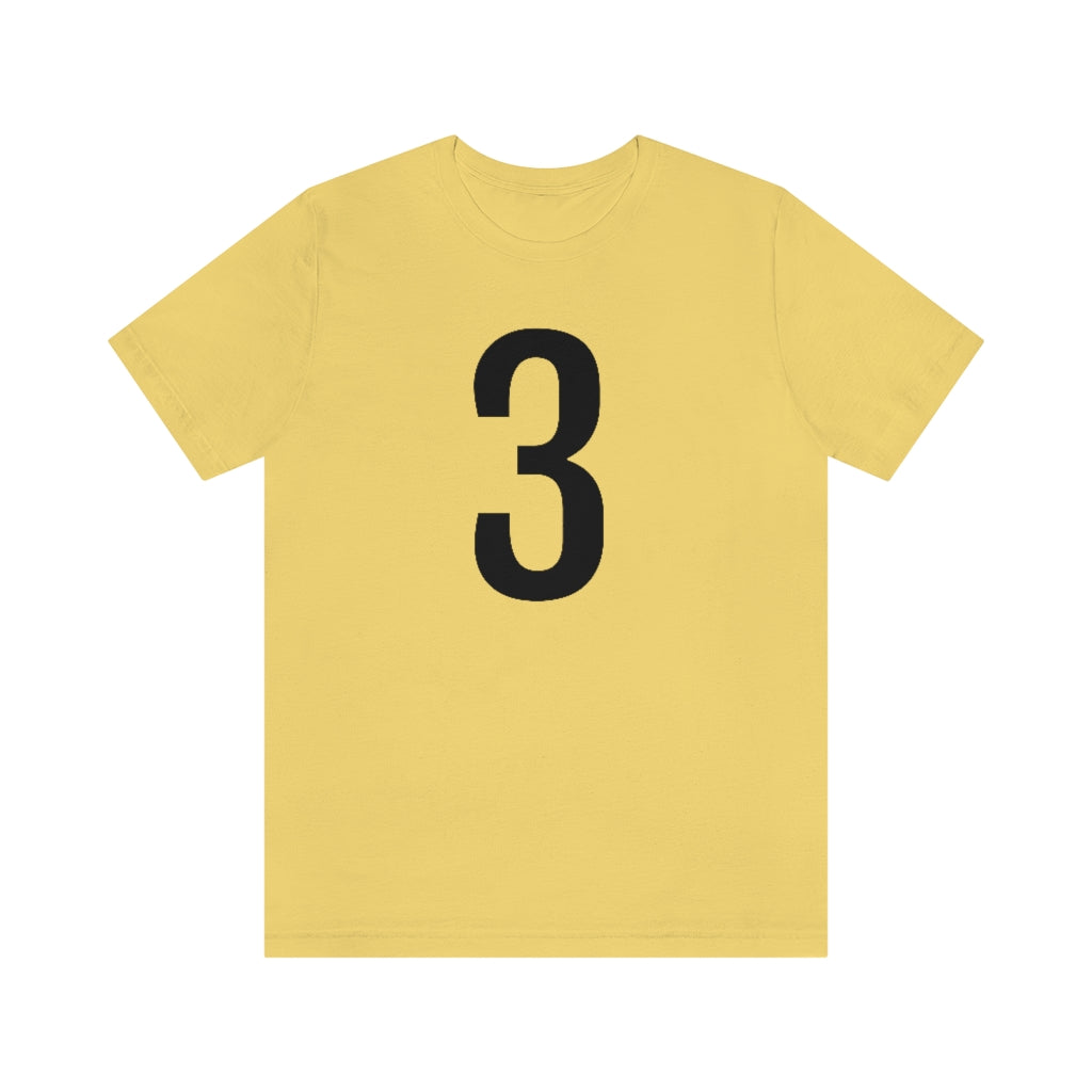 Yellow T-Shirt 3 Numbered T Shirt with Number On Them for Numerological Black Tshirt Outfit Petrova Designs