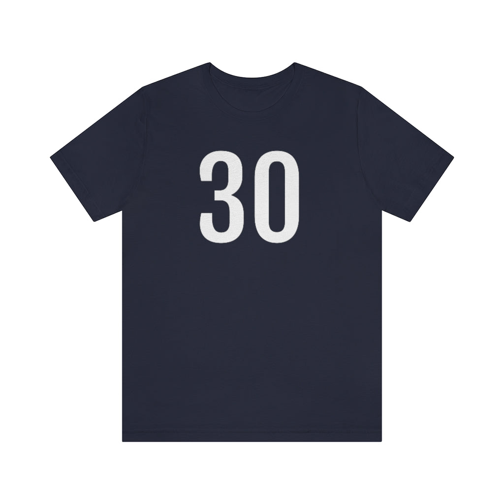 Navy T-Shirt 30 Numbered Tee Shirt with Numbers On Them for Numbered T-Shirt Outfit Petrova Designs