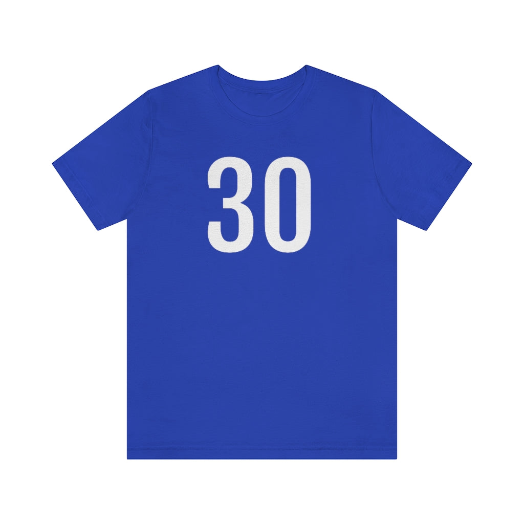 True Royal T-Shirt 30 Numbered Tee Shirt with Numbers On Them for Numbered T-Shirt Outfit Petrova Designs