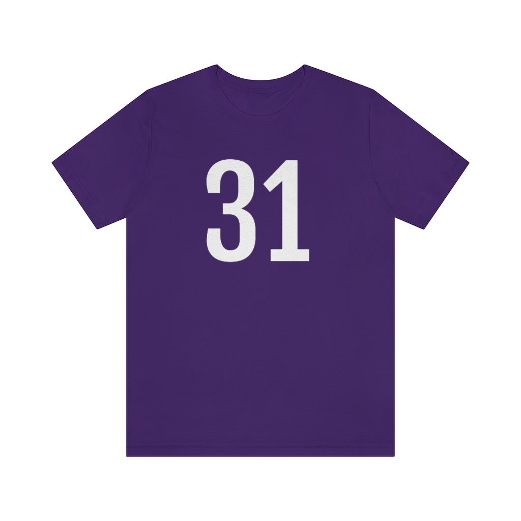 Team Purple T-Shirt 31 Numbered Tee Shirt with Numbers On Them for Numbered T-Shirt Outfit Petrova Designs