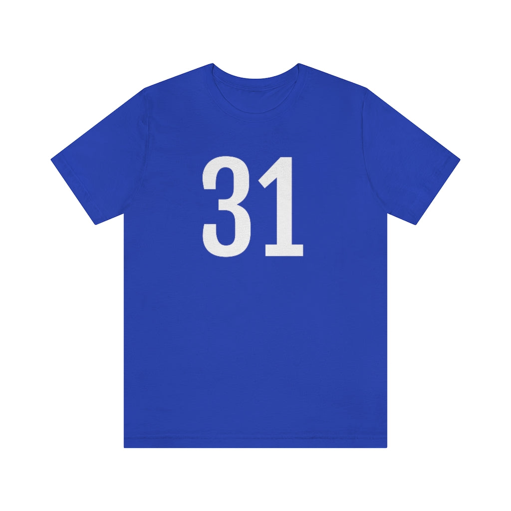 True Royal T-Shirt 31 Numbered Tee Shirt with Numbers On Them for Numbered T-Shirt Outfit Petrova Designs