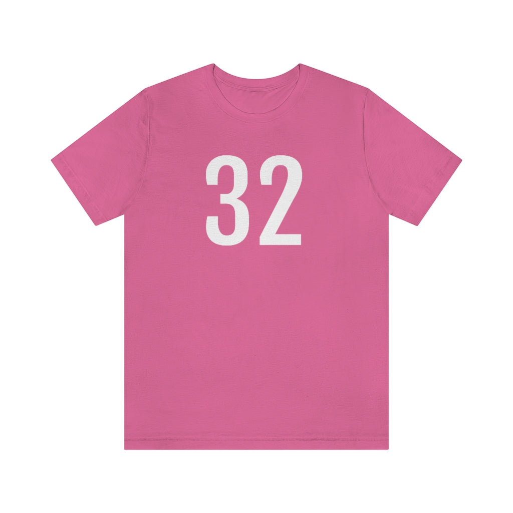 Charity Pink T-Shirt 32 Numbered Tee Shirt with Numbers On Them for Numbered T-Shirt Outfit Petrova Designs