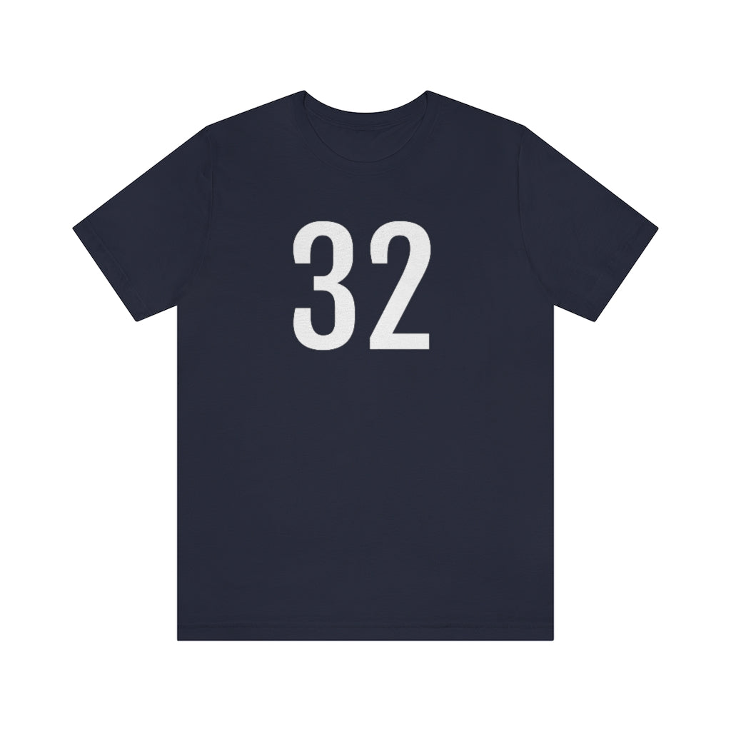 Navy T-Shirt 32 Numbered Tee Shirt with Numbers On Them for Numbered T-Shirt Outfit Petrova Designs