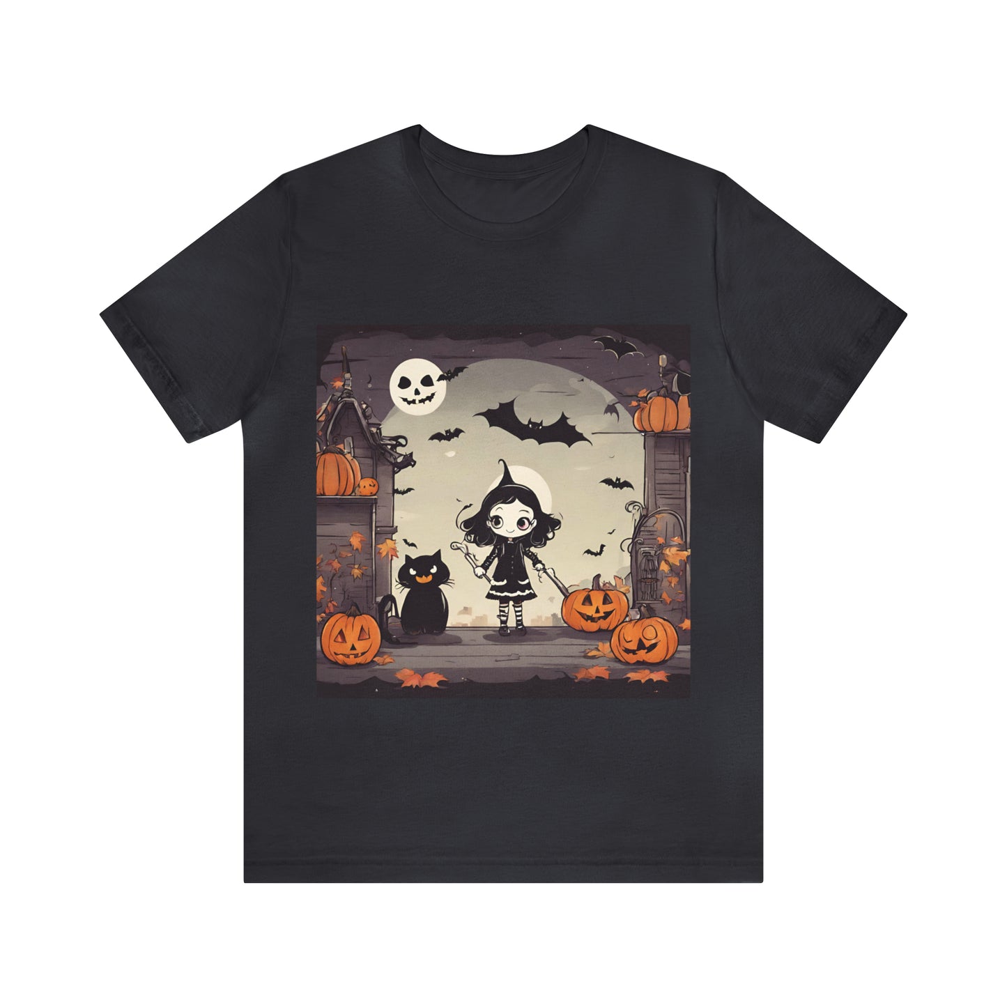 Halloween Cute T-Shirt | Halloween Gift Ideas Dark Grey T-Shirt Petrova Designs