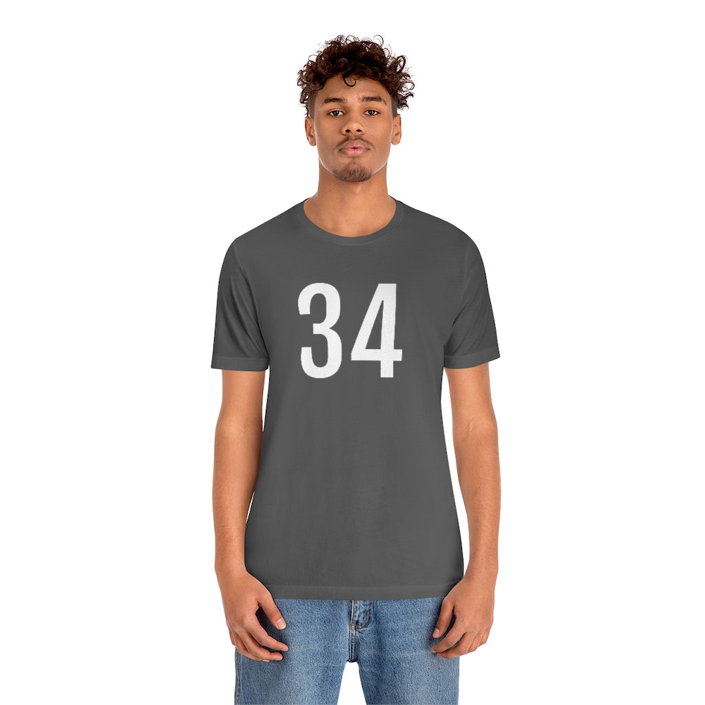 T-Shirt 34 Numbered Tee Shirt with Numbers On Them for Numbered T-Shirt Outfit Petrova Designs