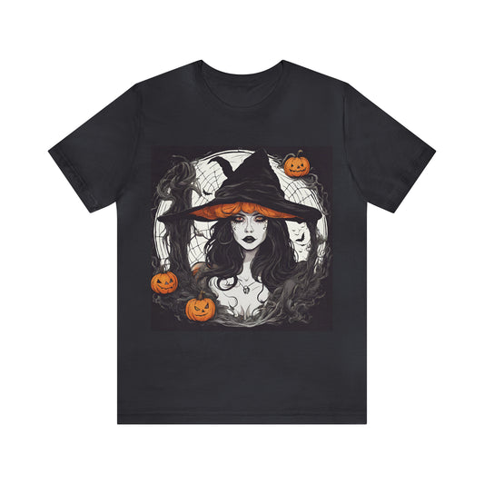 Halloween Witch T-Shirt | Halloween Gift Ideas Dark Grey T-Shirt Petrova Designs