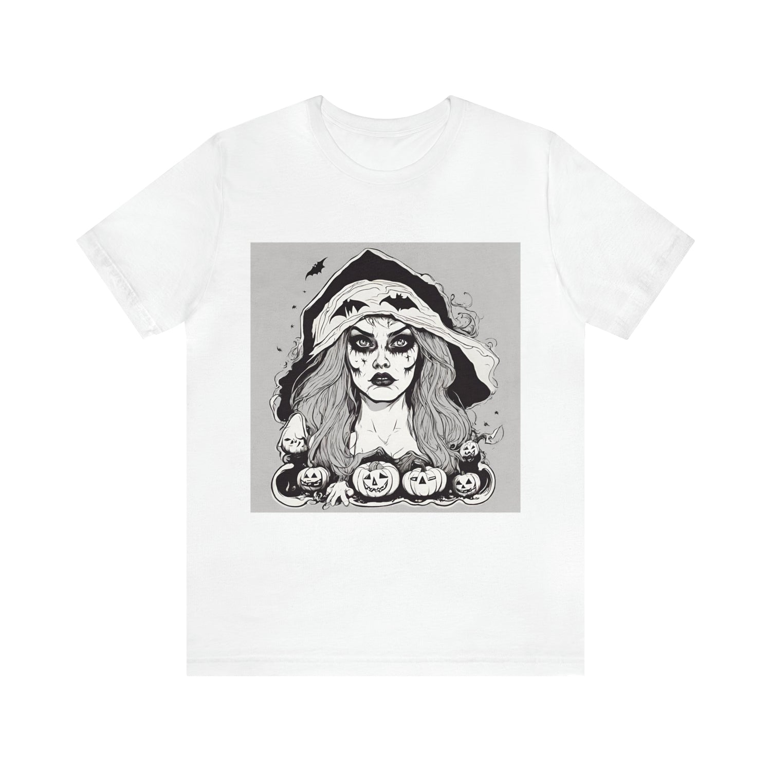 White T-Shirt Tshirt Design Halloween Gift for Friend and Family Short Sleeved Shirt Petrova Designs