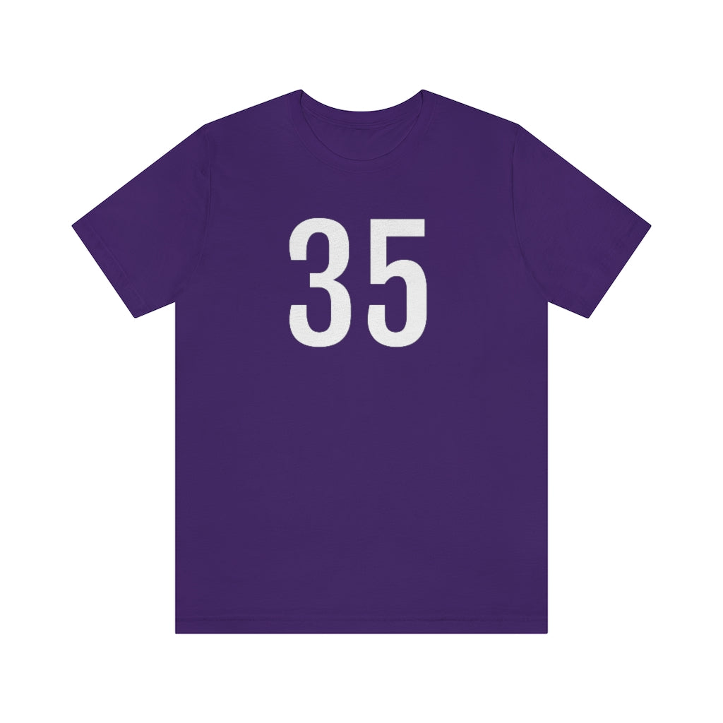 Team Purple T-Shirt 35 Numbered Tee Shirt with Numbers On Them for Numbered T-Shirt Outfit Petrova Designs