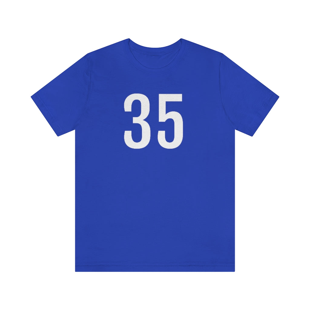 True Royal T-Shirt 35 Numbered Tee Shirt with Numbers On Them for Numbered T-Shirt Outfit Petrova Designs