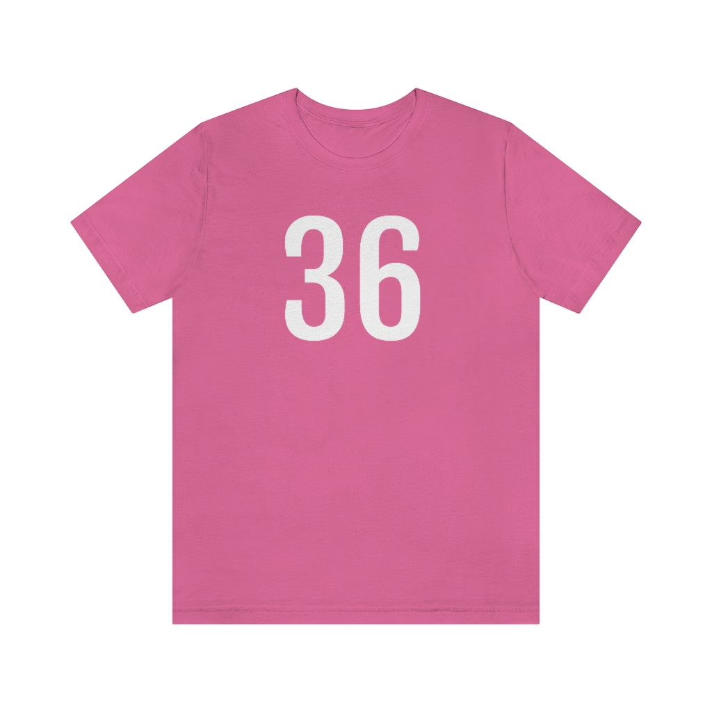 Charity Pink T-Shirt 36 Numbered Tee Shirt with Numbers On Them for Numbered T-Shirt Outfit Petrova Designs