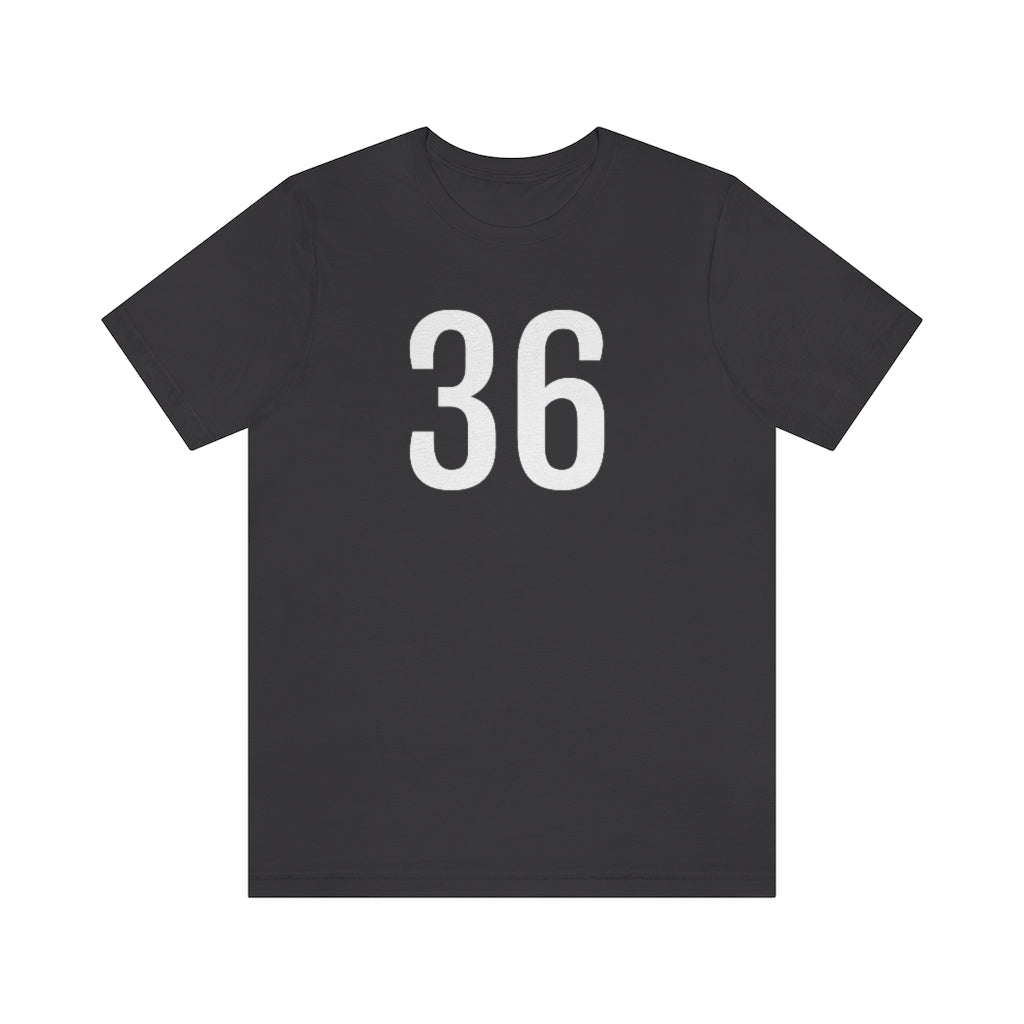 Dark Grey T-Shirt 36 Numbered Tee Shirt with Numbers On Them for Numbered T-Shirt Outfit Petrova Designs