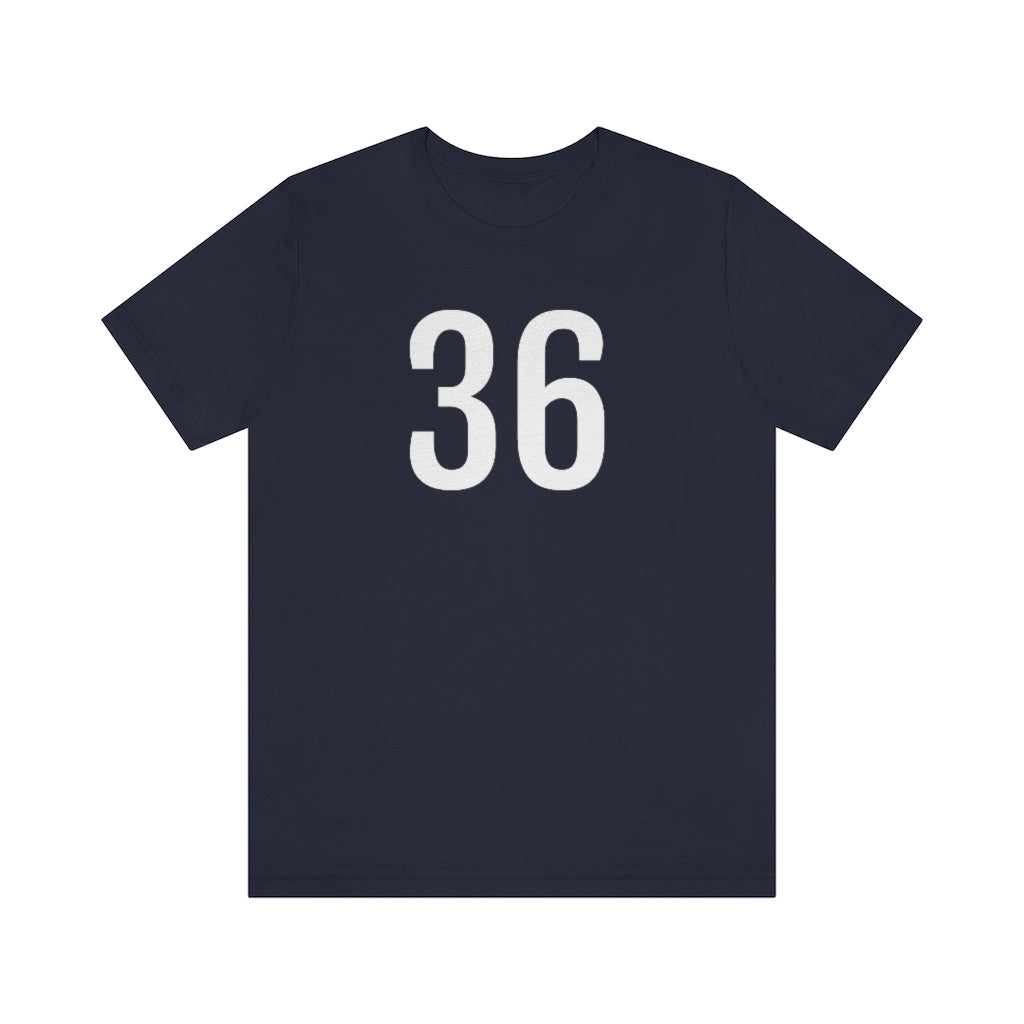 Navy T-Shirt 36 Numbered Tee Shirt with Numbers On Them for Numbered T-Shirt Outfit Petrova Designs