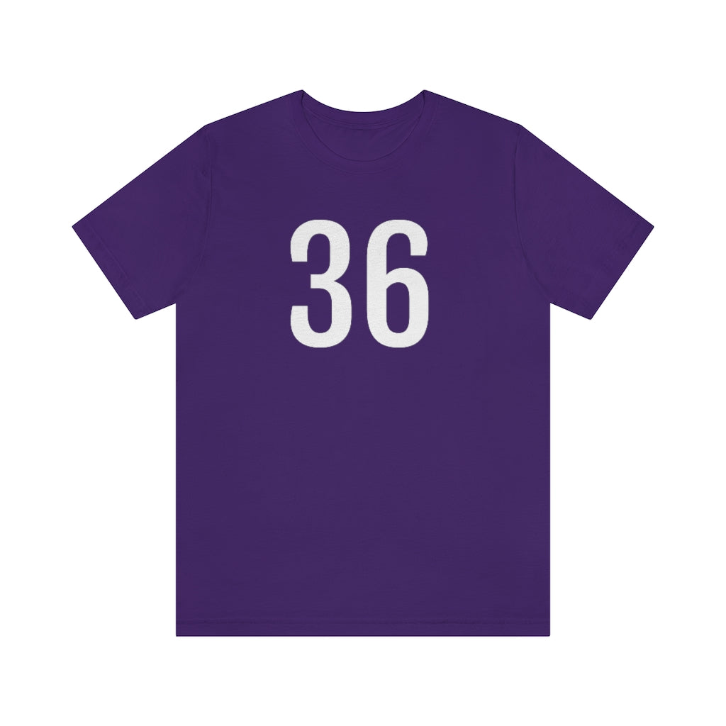 Team Purple T-Shirt 36 Numbered Tee Shirt with Numbers On Them for Numbered T-Shirt Outfit Petrova Designs