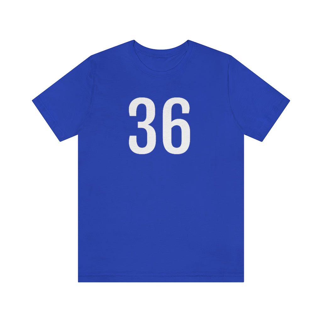 True Royal T-Shirt 36 Numbered Tee Shirt with Numbers On Them for Numbered T-Shirt Outfit Petrova Designs