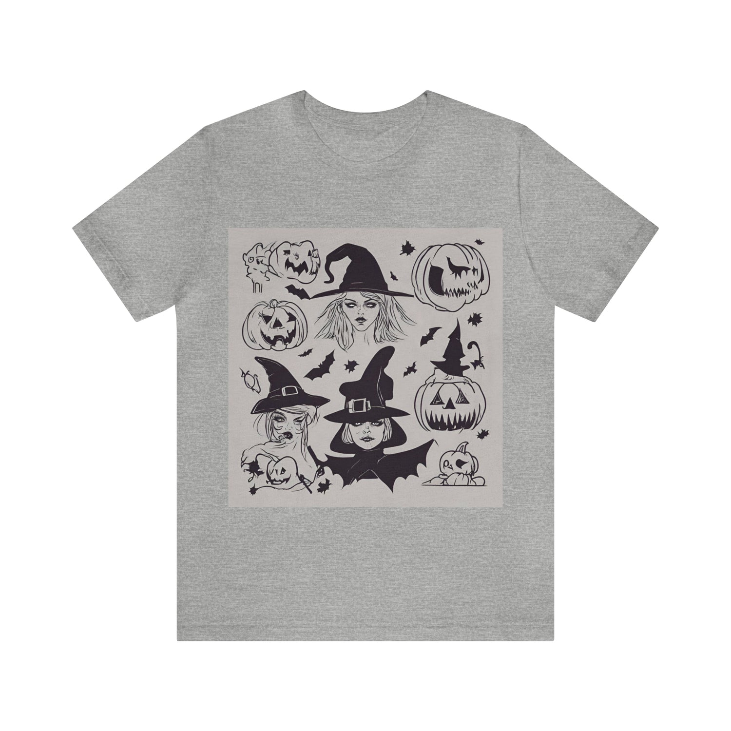 Halloween T-Shirt with Witches | Halloween Gift Ideas Athletic Heather T-Shirt Petrova Designs