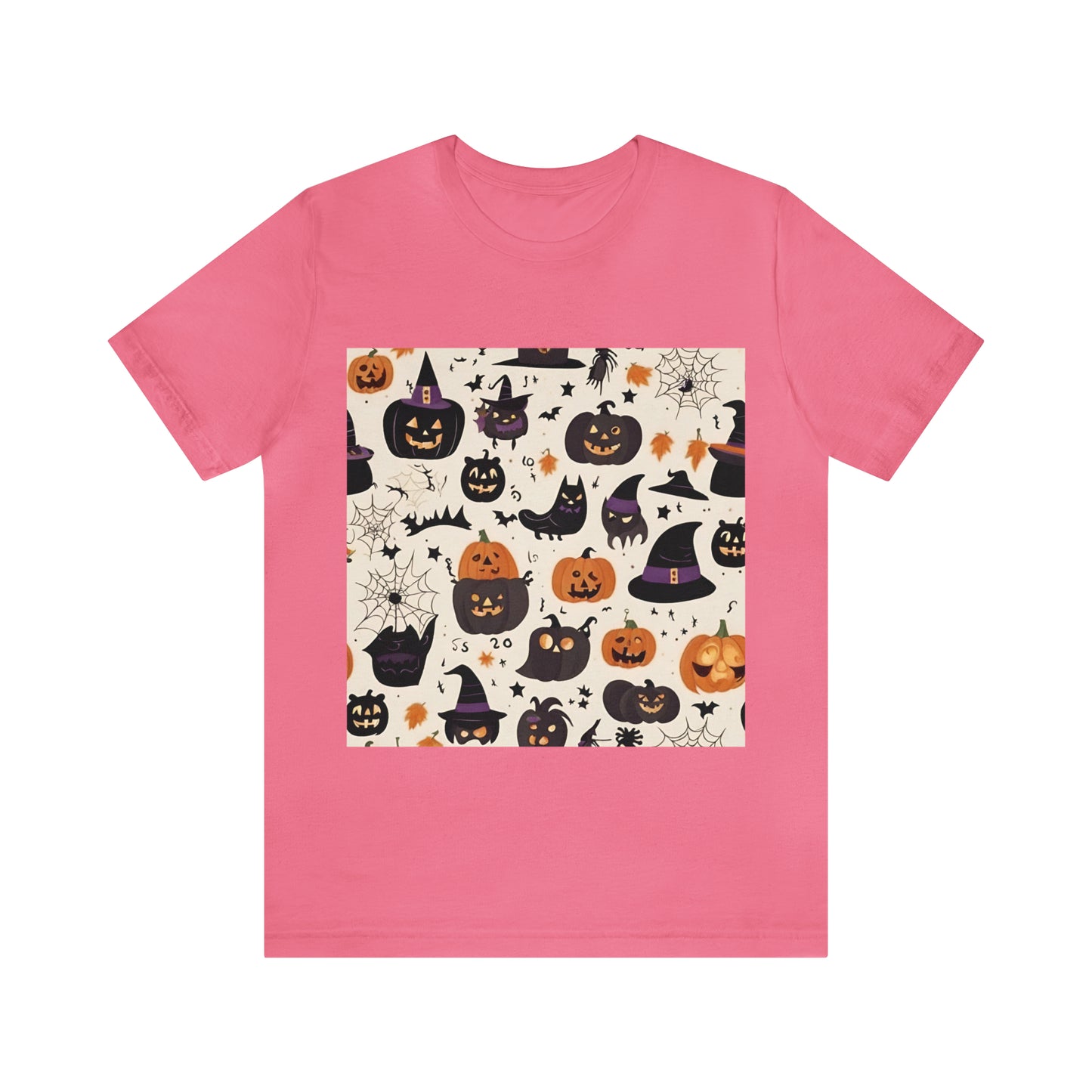 Halloween Pumpkins T-Shirt | Halloween Gift Ideas Charity Pink T-Shirt Petrova Designs