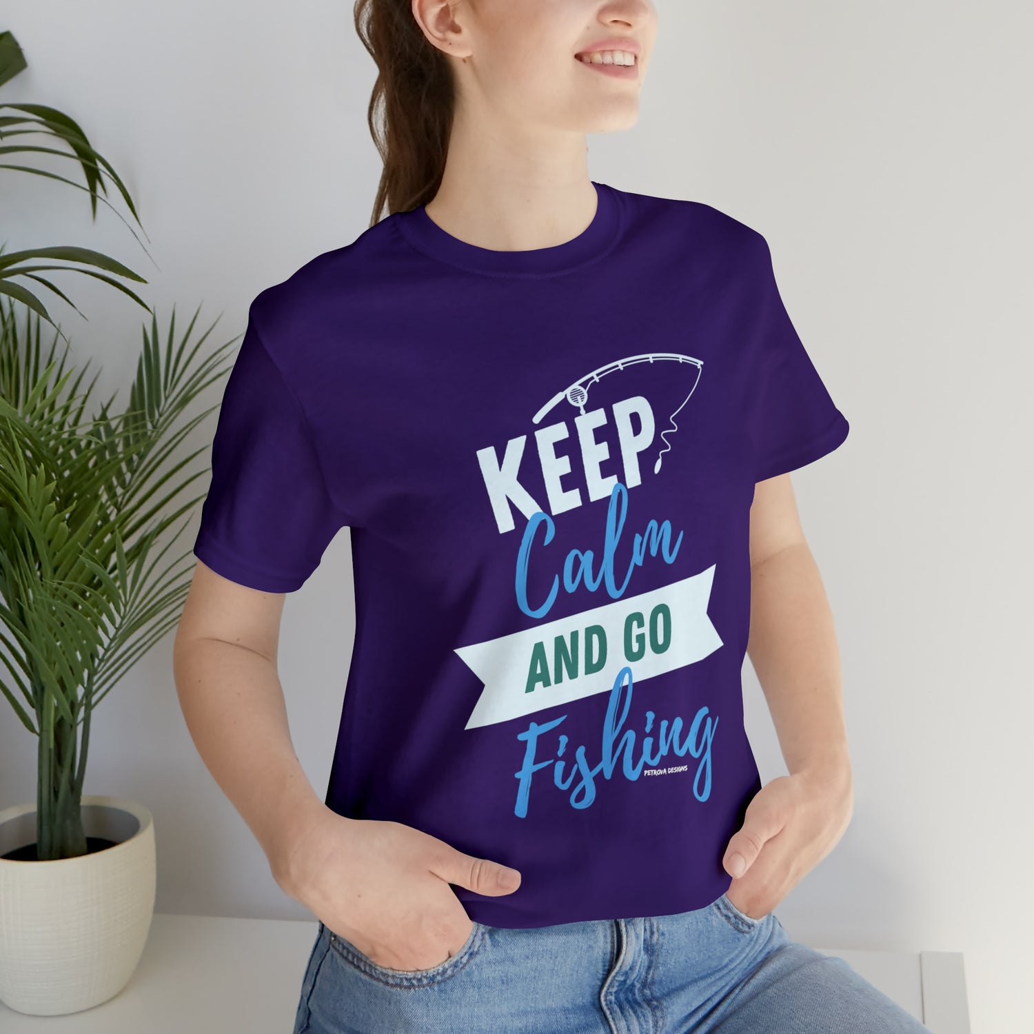 Team Purple T-Shirt Tshirt Design Gift for Friend and Family Short Sleeved Shirt Fishing Hobby Aesthetic Petrova Designs