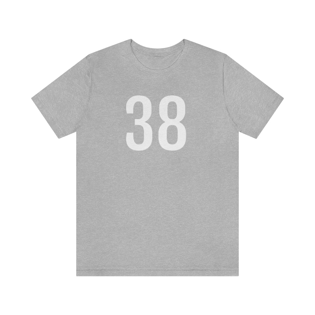 Athletic Heather T-Shirt 38 Numbered Tee Shirt with Numbers On Them for Numbered T-Shirt Outfit Petrova Designs