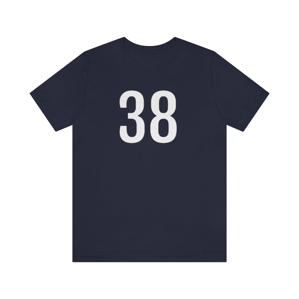 Navy T-Shirt 38 Numbered Tee Shirt with Numbers On Them for Numbered T-Shirt Outfit Petrova Designs