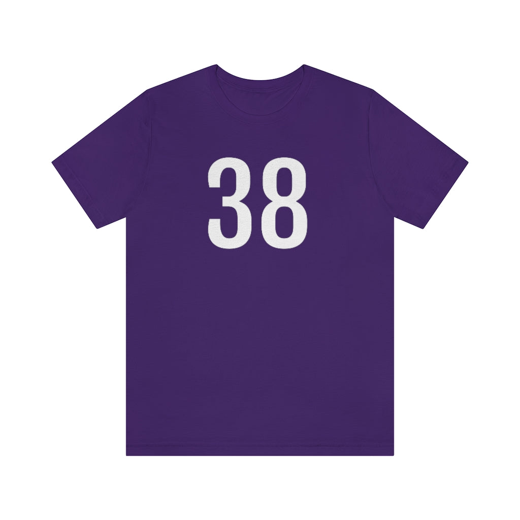 Team Purple T-Shirt 38 Numbered Tee Shirt with Numbers On Them for Numbered T-Shirt Outfit Petrova Designs