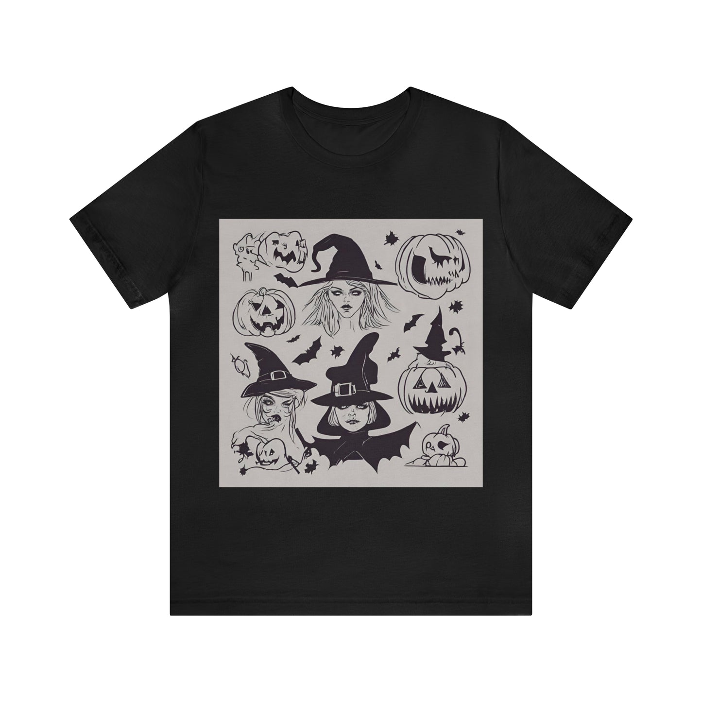 Halloween T-Shirt with Witches | Halloween Gift Ideas Black T-Shirt Petrova Designs