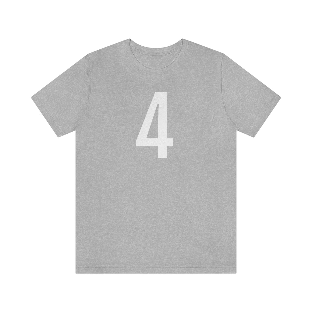 Athletic Heather T-Shirt 4 Numbered T Shirt with Number On Them for Numerological Black Tshirt Outfit Petrova Designs