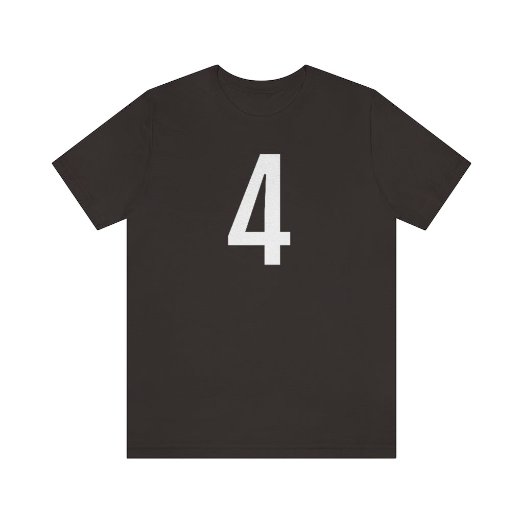 Brown T-Shirt 4 Numbered T Shirt with Number On Them for Numerological Black Tshirt Outfit Petrova Designs