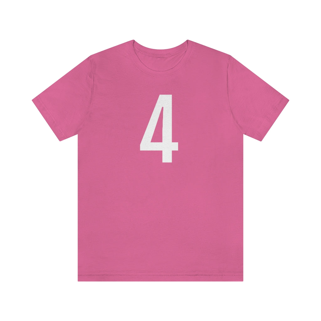 Charity Pink T-Shirt 4 Numbered T Shirt with Number On Them for Numerological Black Tshirt Outfit Petrova Designs