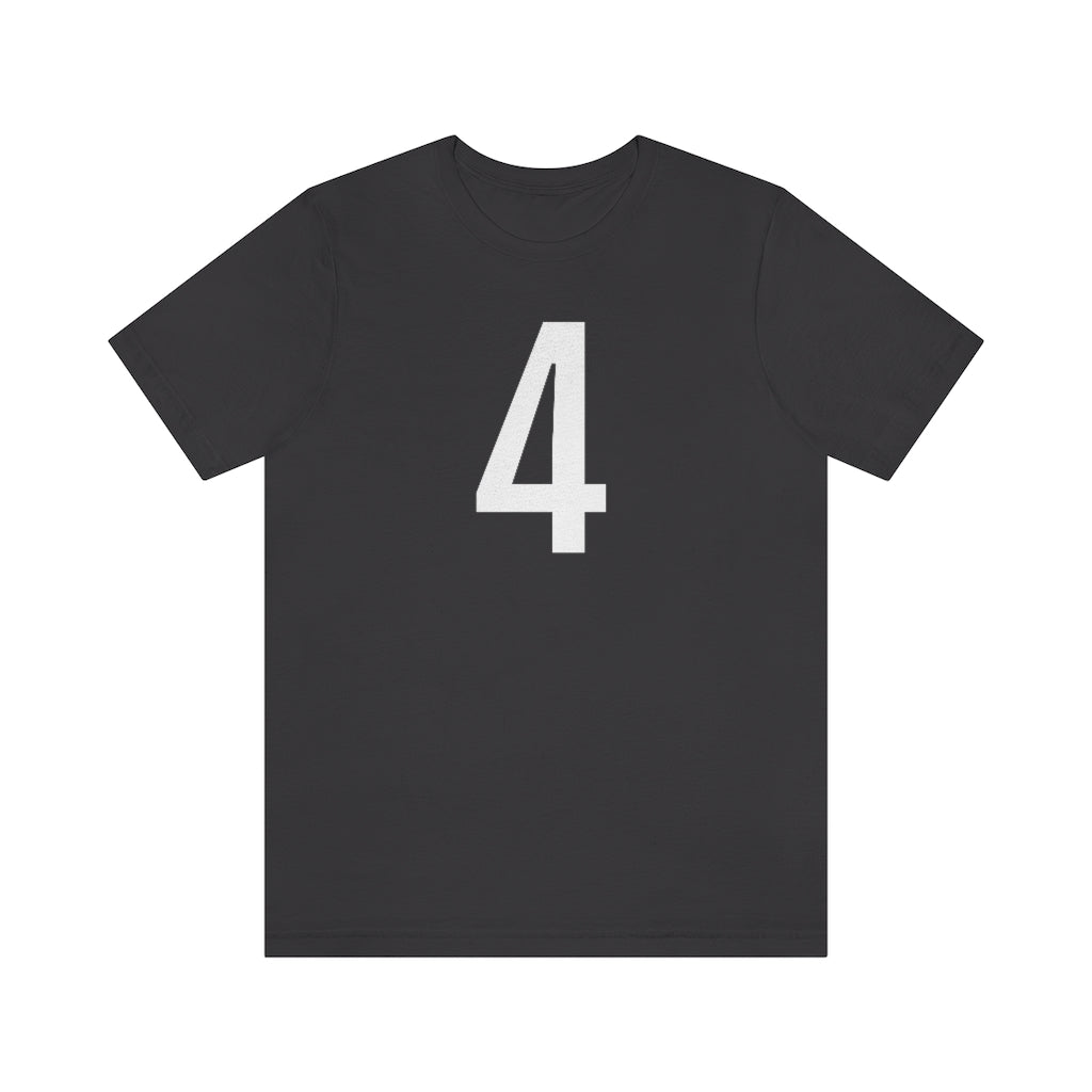 Dark Grey T-Shirt 4 Numbered T Shirt with Number On Them for Numerological Black Tshirt Outfit Petrova Designs