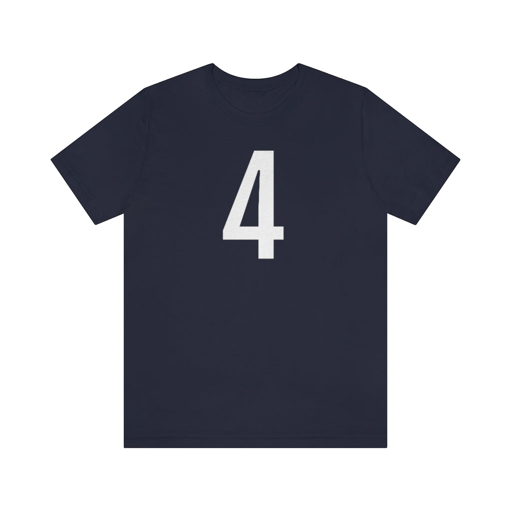 Navy T-Shirt 4 Numbered T Shirt with Number On Them for Numerological Black Tshirt Outfit Petrova Designs