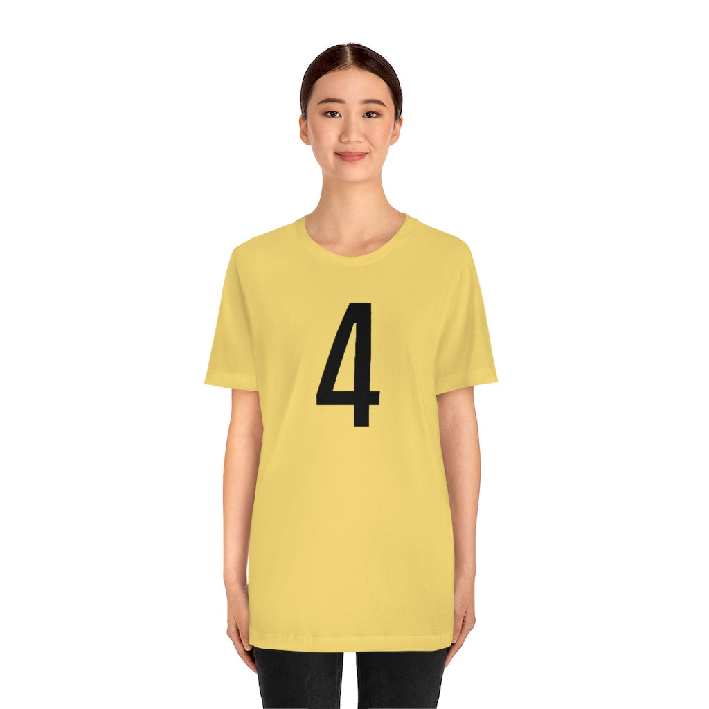 T-Shirt 4 Numbered T Shirt with Number On Them for Numerological Black Tshirt Outfit Petrova Designs