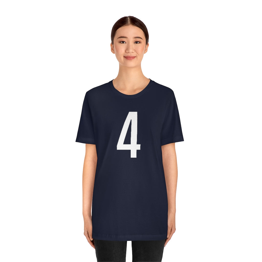 T-Shirt 4 Numbered T Shirt with Number On Them for Numerological Black Tshirt Outfit Petrova Designs