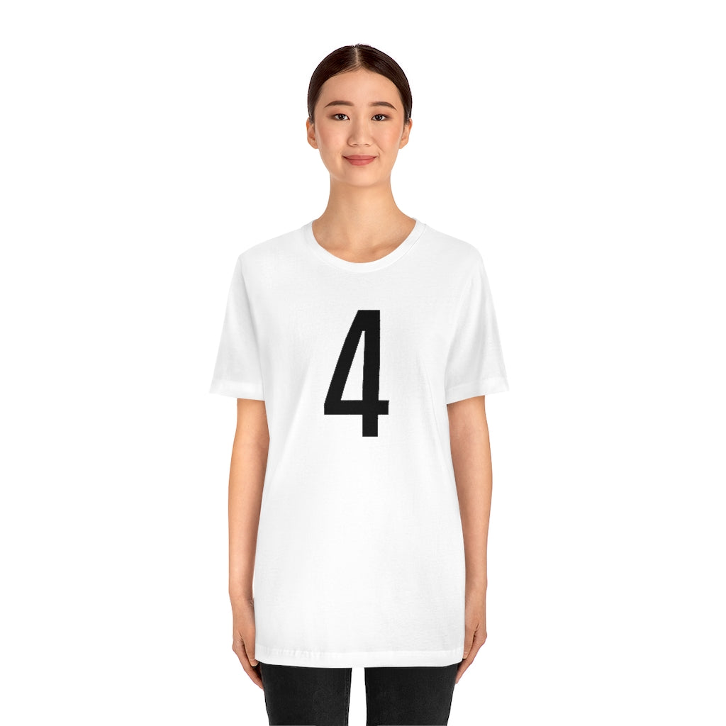 T-Shirt 4 Numbered T Shirt with Number On Them for Numerological Black Tshirt Outfit Petrova Designs