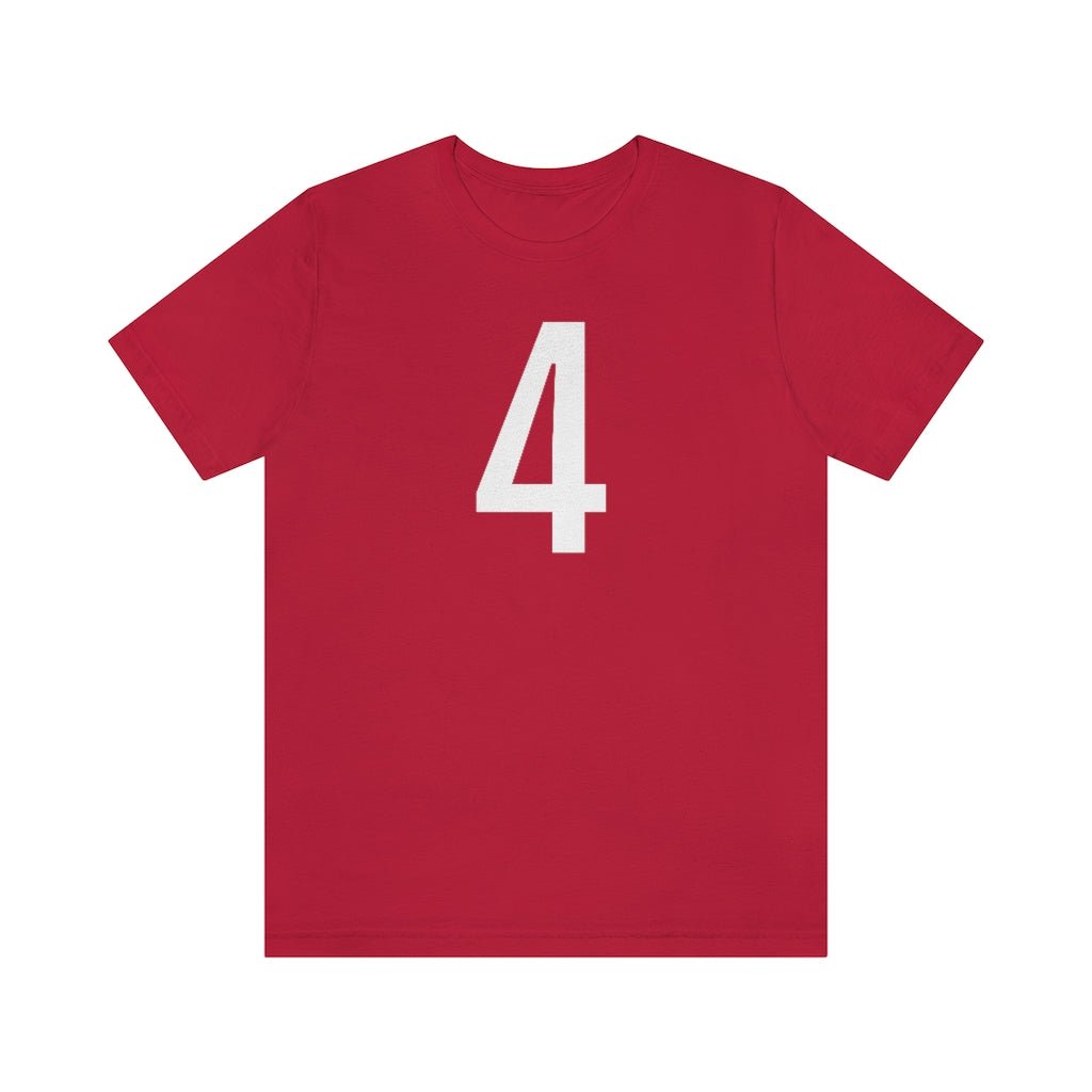 Red T-Shirt 4 Numbered T Shirt with Number On Them for Numerological Black Tshirt Outfit Petrova Designs