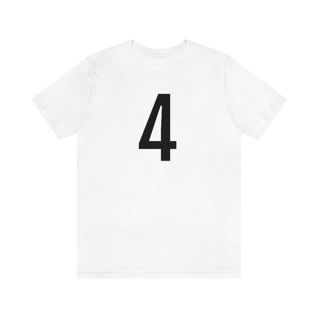 White T-Shirt 4 Numbered T Shirt with Number On Them for Numerological Black Tshirt Outfit Petrova Designs