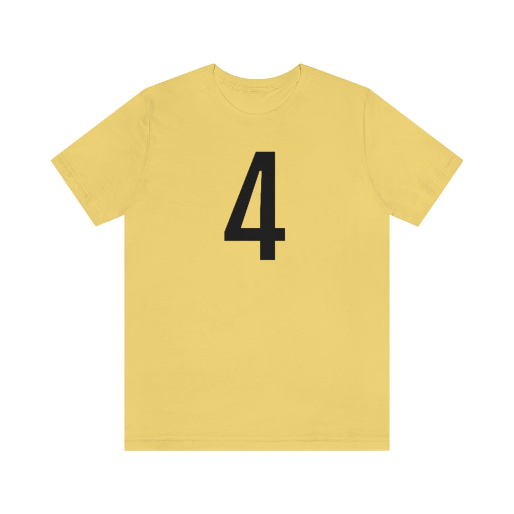 Yellow T-Shirt 4 Numbered T Shirt with Number On Them for Numerological Black Tshirt Outfit Petrova Designs