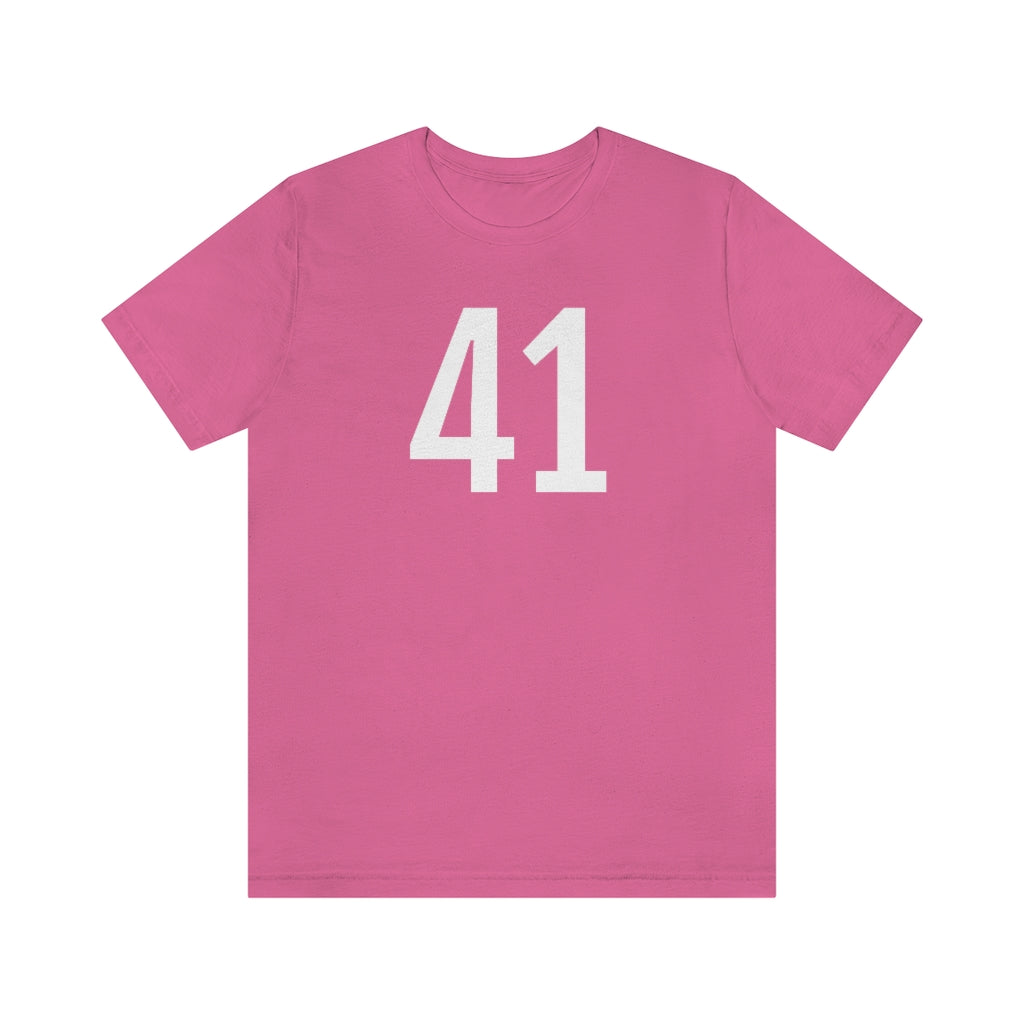 Charity Pink T-Shirt 41 Numbered Tee Shirt with Numbers On Them for Numbered T-Shirt Outfit Petrova Designs