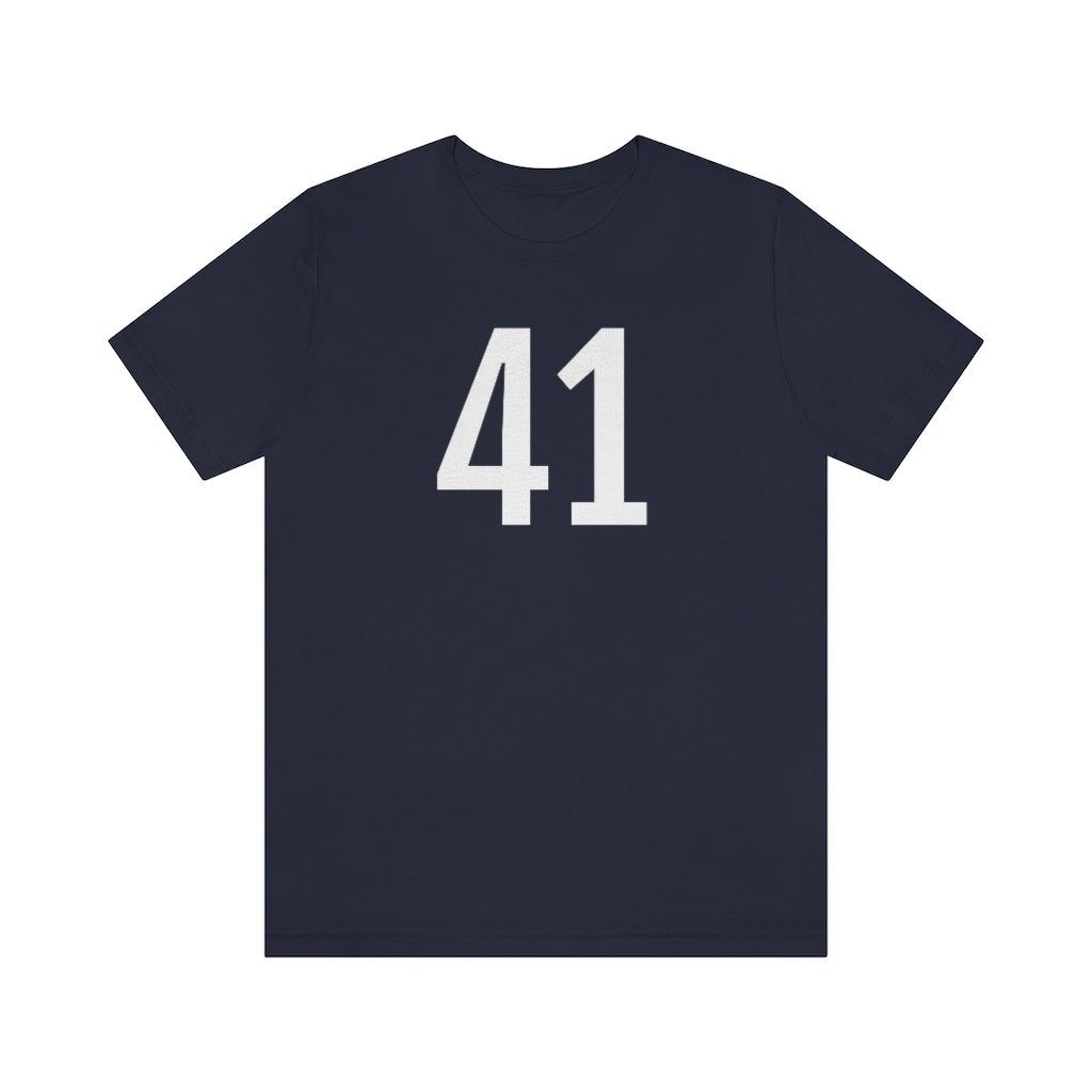 Navy T-Shirt 41 Numbered Tee Shirt with Numbers On Them for Numbered T-Shirt Outfit Petrova Designs