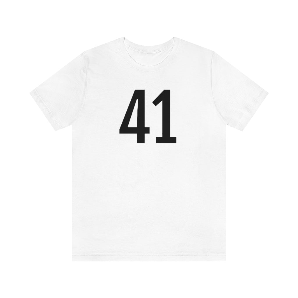 White T-Shirt 41 Numbered Tee Shirt with Numbers On Them for Numbered T-Shirt Outfit Petrova Designs