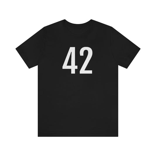 Black T-Shirt 42 Numbered Tee Shirt with Numbers On Them for Numbered T-Shirt Outfit Petrova Designs