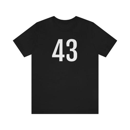 Black T-Shirt 43 Numbered Tee Shirt with Numbers On Them for Numbered T-Shirt Outfit Petrova Designs