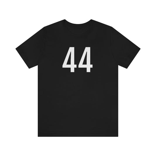 Black T-Shirt 44 Numbered Tee Shirt with Numbers On Them for Numbered T-Shirt Outfit Petrova Designs