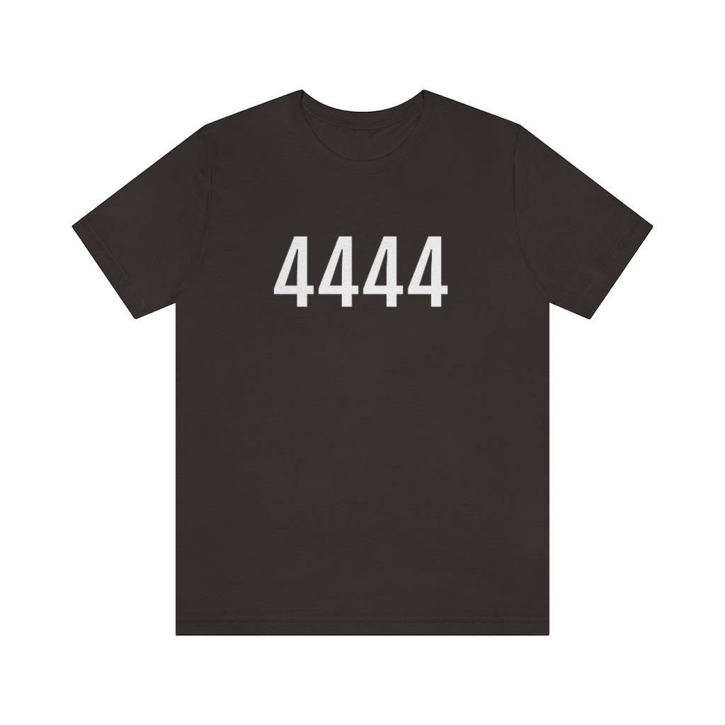 Brown T-Shirt 4444 T-Shirt Angel Number Tee Shirt with Numbers On Them for Numbered Outfit Petrova Designs