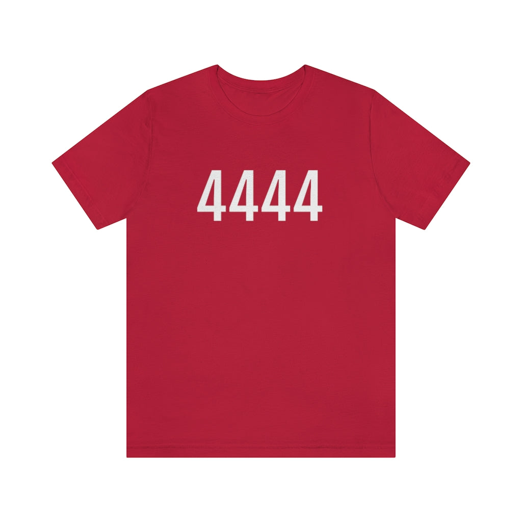 Red T-Shirt 4444 T-Shirt Angel Number Tee Shirt with Numbers On Them for Numbered Outfit Petrova Designs