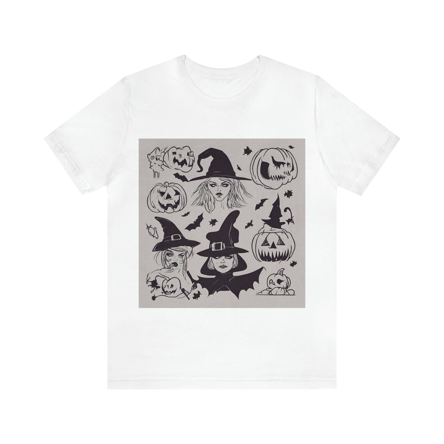 Halloween T-Shirt with Witches | Halloween Gift Ideas White T-Shirt Petrova Designs