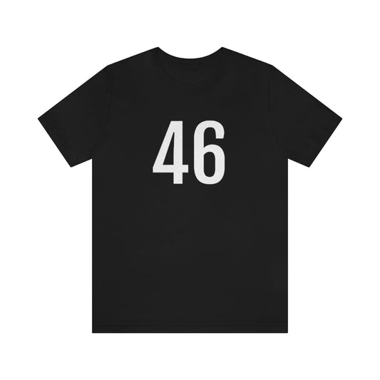 Black T-Shirt 46 Numbered Tee Shirt with Numbers On Them for Numbered T-Shirt Outfit Petrova Designs