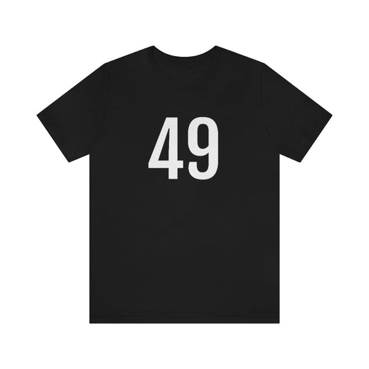 Black T-Shirt 49 Numbered Tee Shirt with Numbers On Them for Numbered T-Shirt Outfit Petrova Designs