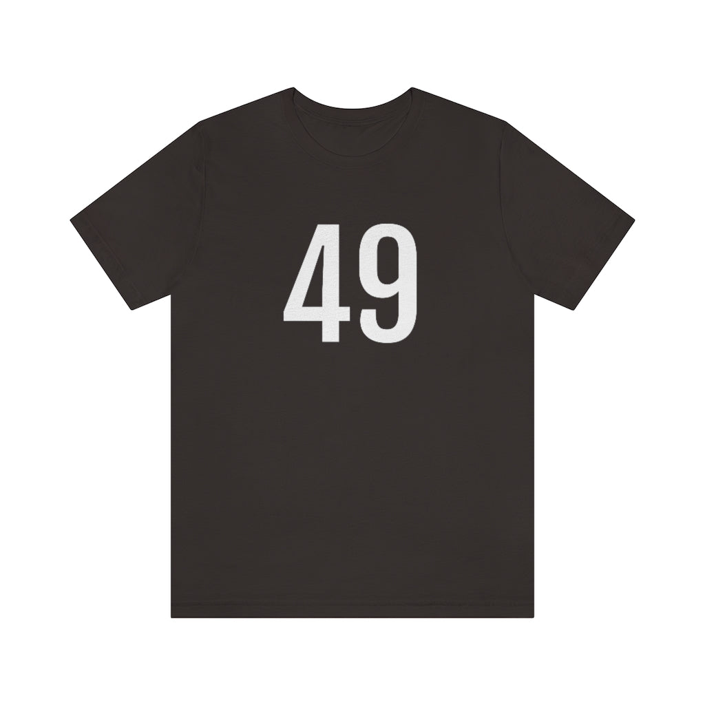 Brown T-Shirt 49 Numbered Tee Shirt with Numbers On Them for Numbered T-Shirt Outfit Petrova Designs