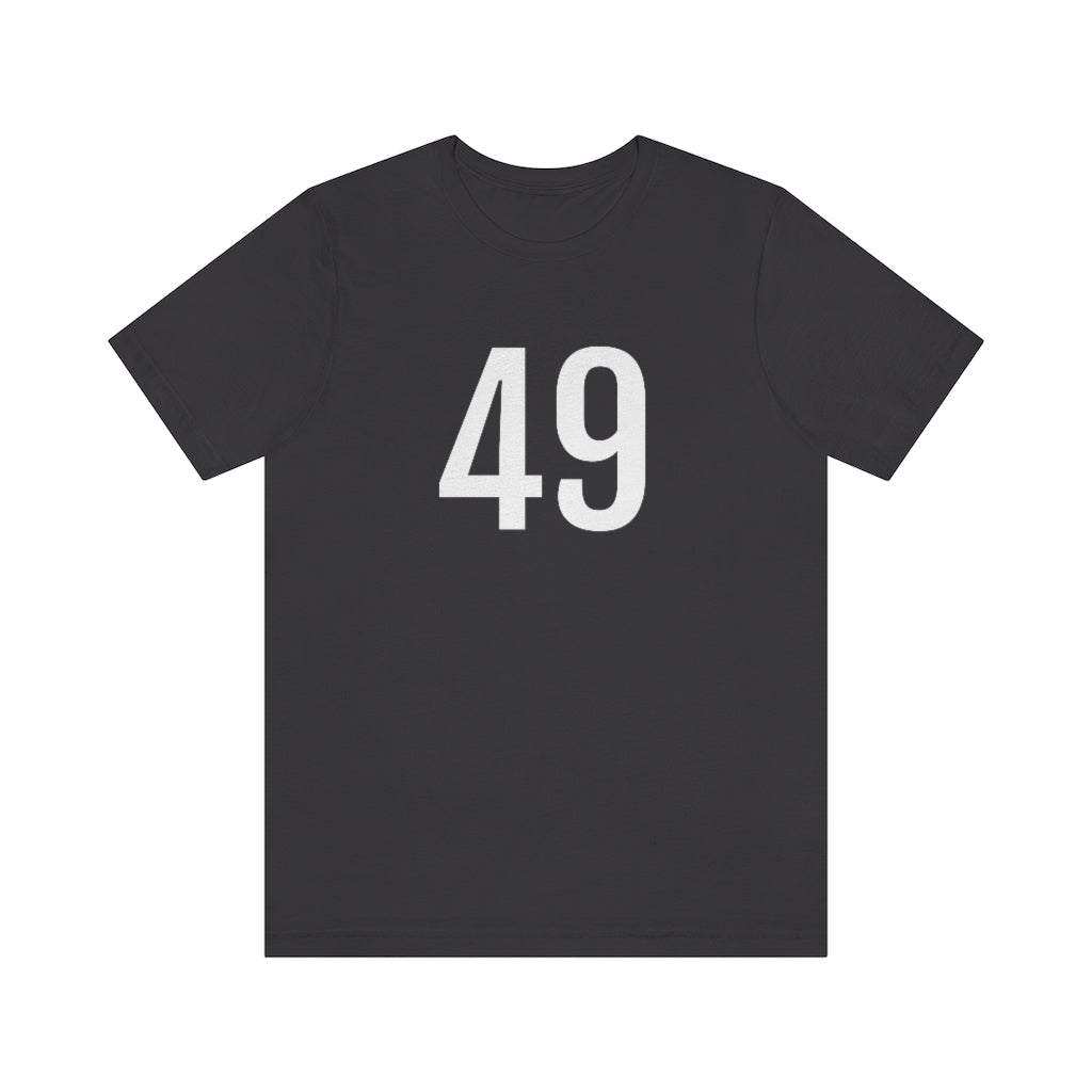 Dark Grey T-Shirt 49 Numbered Tee Shirt with Numbers On Them for Numbered T-Shirt Outfit Petrova Designs